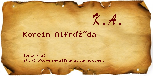 Korein Alfréda névjegykártya